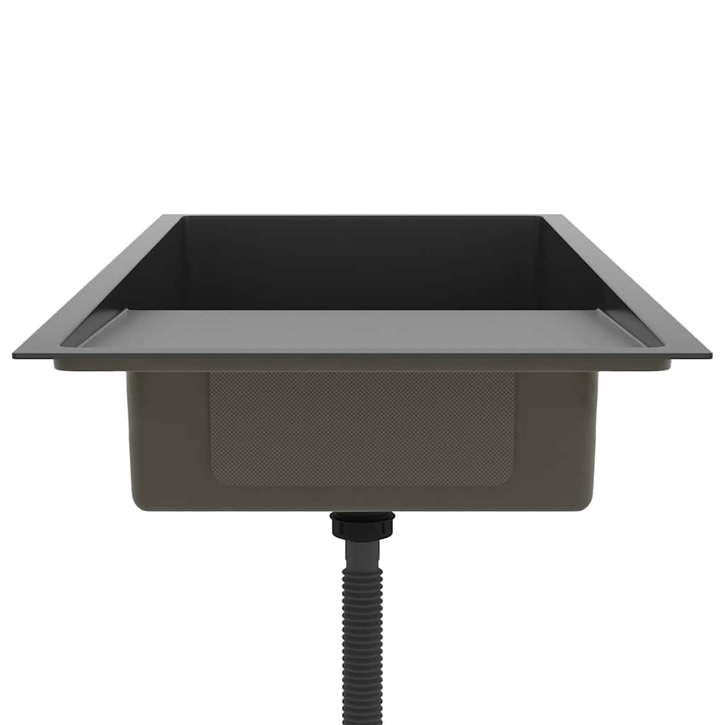 Lavello Da Cucina Lavorato A Mano Nero In Acciaio Inox