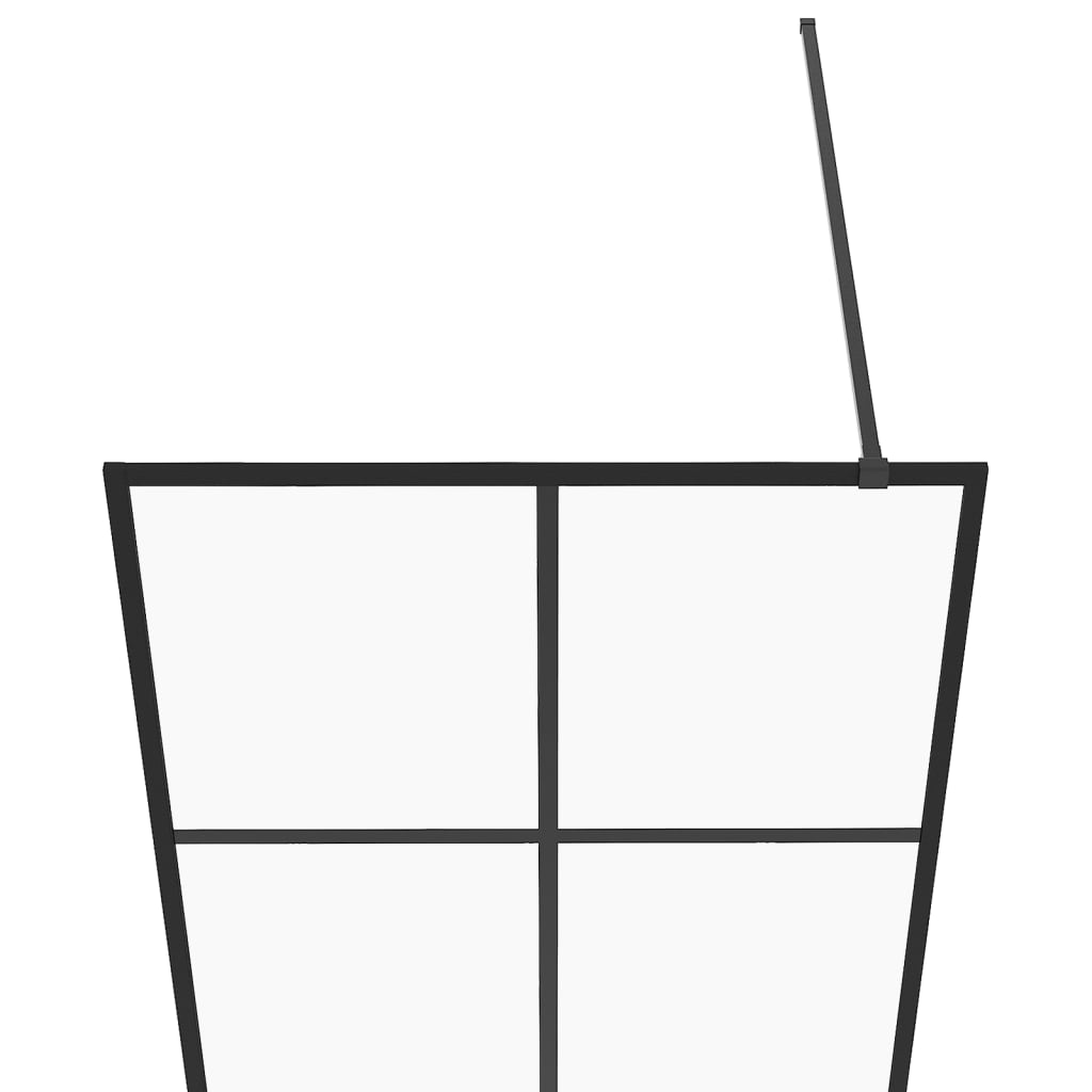 Parete Per Doccia WalK-In Vetro Trasparente Esg 80x195 Cm Nera