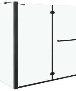 Box Doccia Pieghevole A Libro In Esg 120x68x130 Cm Nero