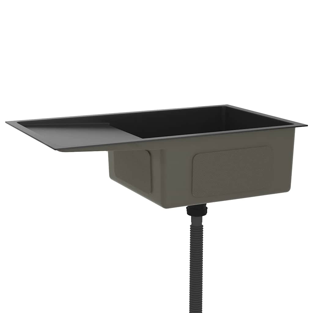 Lavello Da Cucina Lavorato A Mano Nero Acciaio Inox