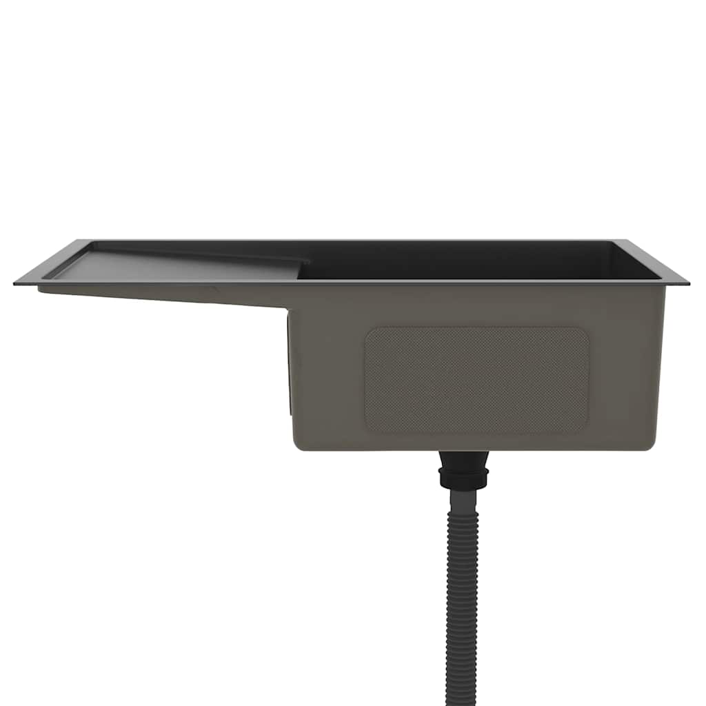 Lavello Da Cucina Lavorato A Mano Nero Acciaio Inox - Image 6