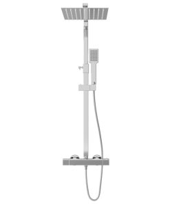 Set Per Doccia A Doppio Soffione Con Termostato Acciaio Inox