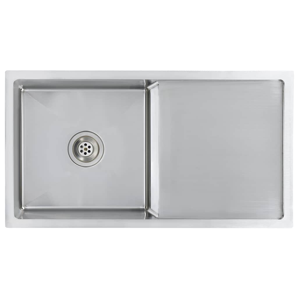 Lavello Da Cucina Lavorato A Mano In Acciaio Inox - Image 4