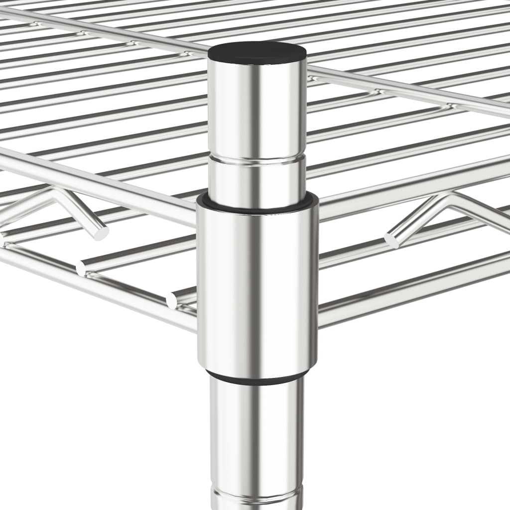 Scaffale A 3 Livelli Con Ruote 60x35x81 Cm Cromato 150 kg - Image 5