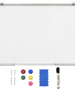 Lavagna Magnetica Bianca Cancellabile A Secco 90x60 Cm Acciaio