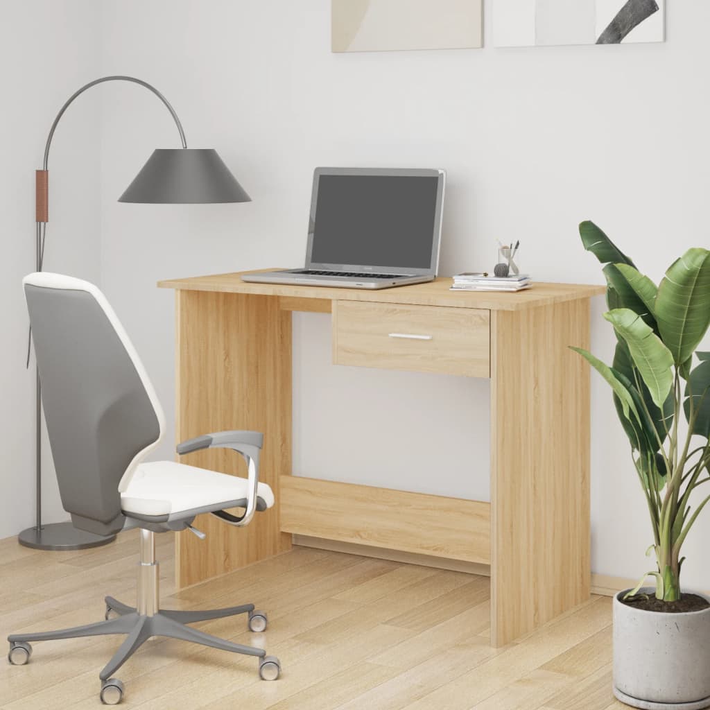 Scrivania Rovere Sonoma 100x50x76 Cm In Legno Multistrato - Image 3