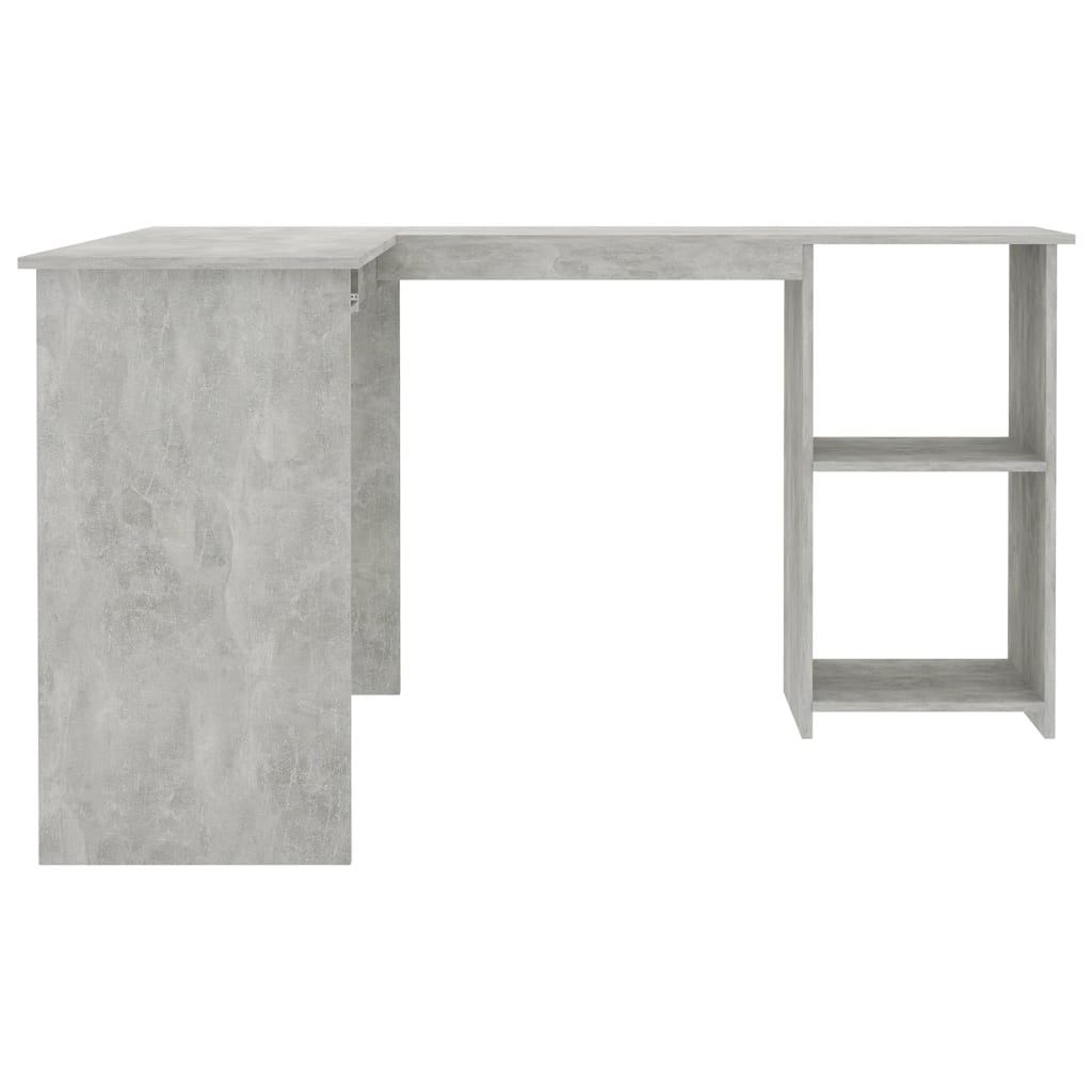 Scrivania Angolare A L Grigio Cemento 120x140x75cm Multistrato