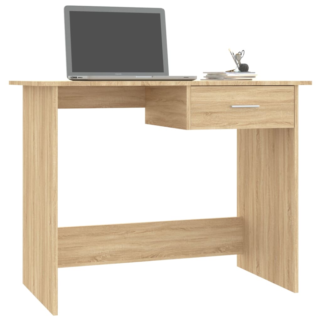 Scrivania Rovere Sonoma 100x50x76 Cm In Legno Multistrato - Image 5