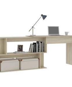 Scrivania Angolo Rovere Sonoma 200x50x76 Cm Legno Multistrato