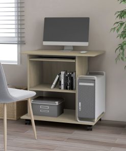 Scrivania Computer Rovere Sonoma 80x50x75 Cm Legno Multistrato