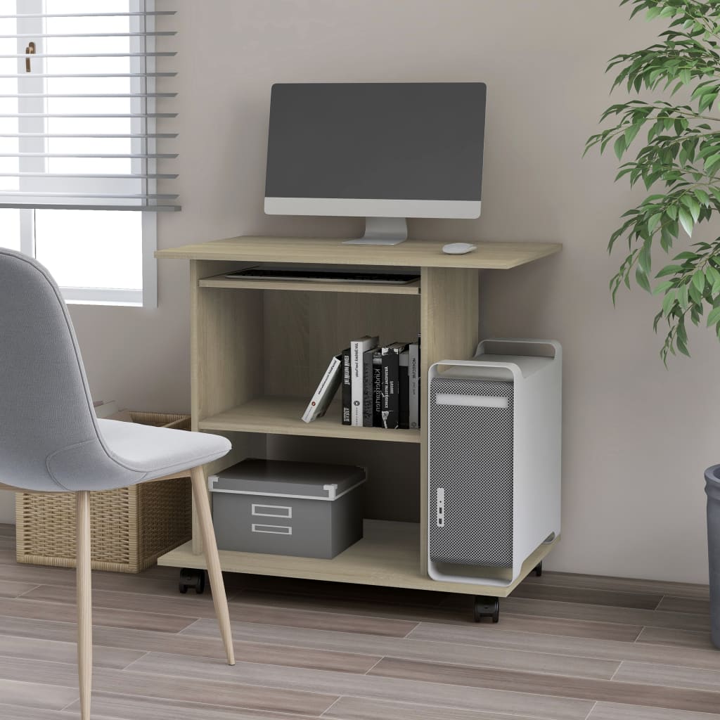 Scrivania Computer Rovere Sonoma 80x50x75 Cm Legno Multistrato
