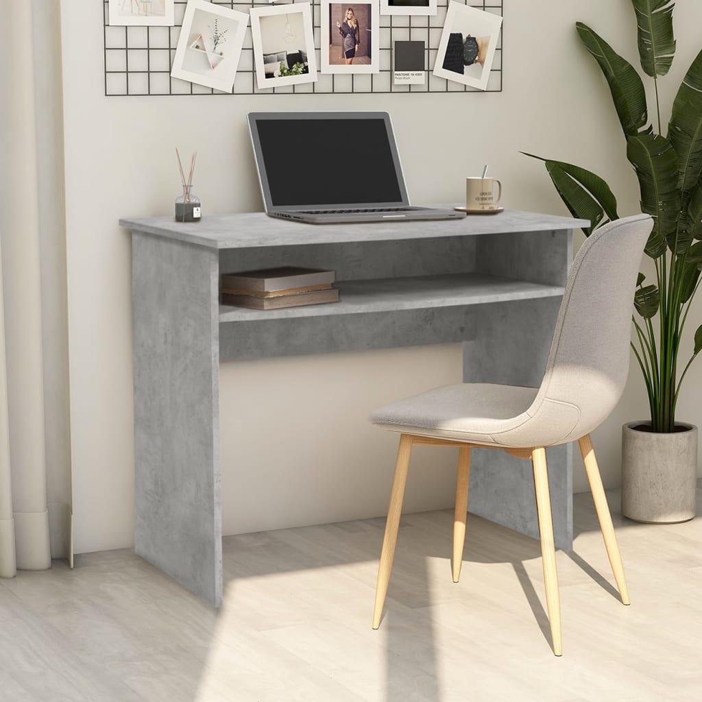 Scrivania Grigio Cemento 90x50x74 Cm In Legno Multistrato - Image 5