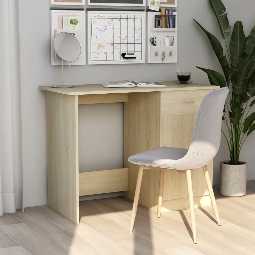 Scrivania Rovere Sonoma 100x50x76 Cm In Legno Multistrato - Image 2