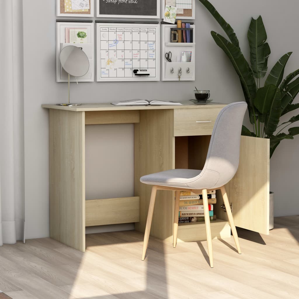 Scrivania Rovere Sonoma 100x50x76 Cm In Legno Multistrato - Image 5