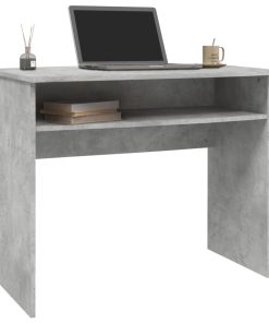 Scrivania Grigio Cemento 90x50x74 Cm In Legno Multistrato