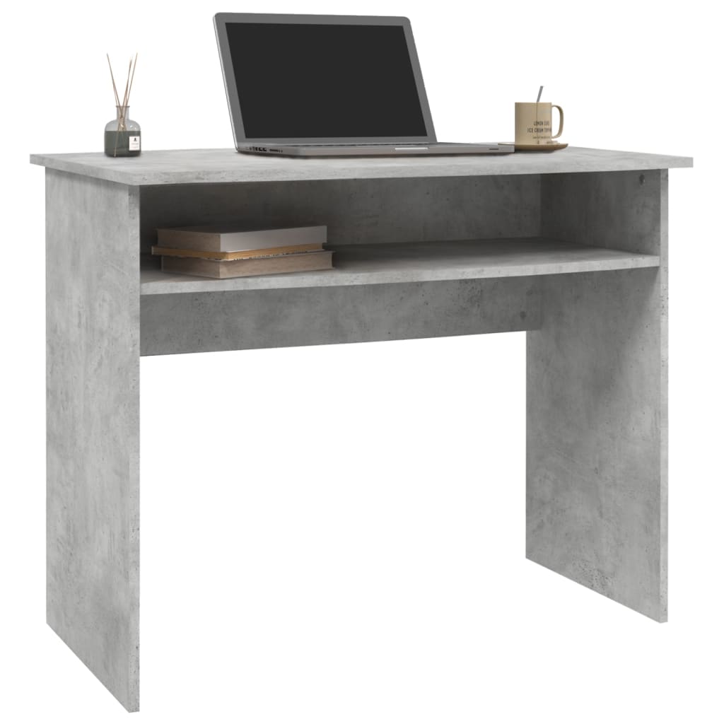 Scrivania Grigio Cemento 90x50x74 Cm In Legno Multistrato