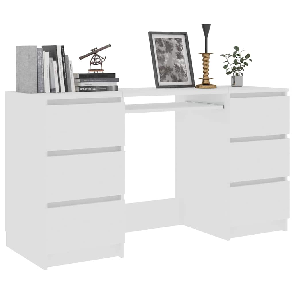 Scrivania Bianca 140x50x77 Cm In Legno Multistrato - Image 2