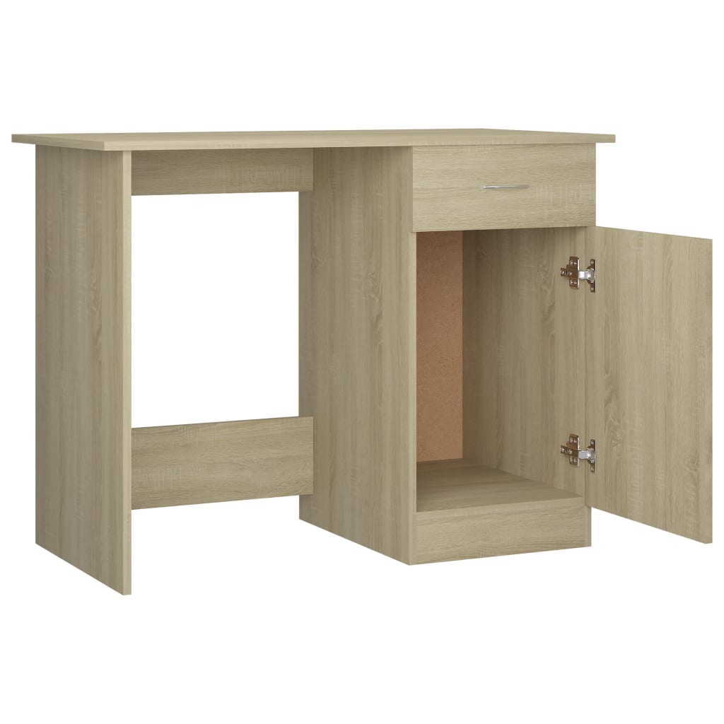Scrivania Rovere Sonoma 100x50x76 Cm In Legno Multistrato - Image 4