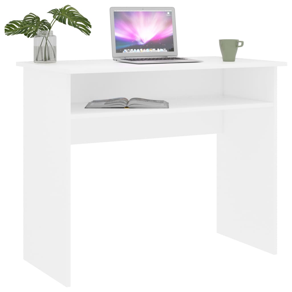 Scrivania Bianca 90x50x74 Cm In Legno Multistrato - Image 6
