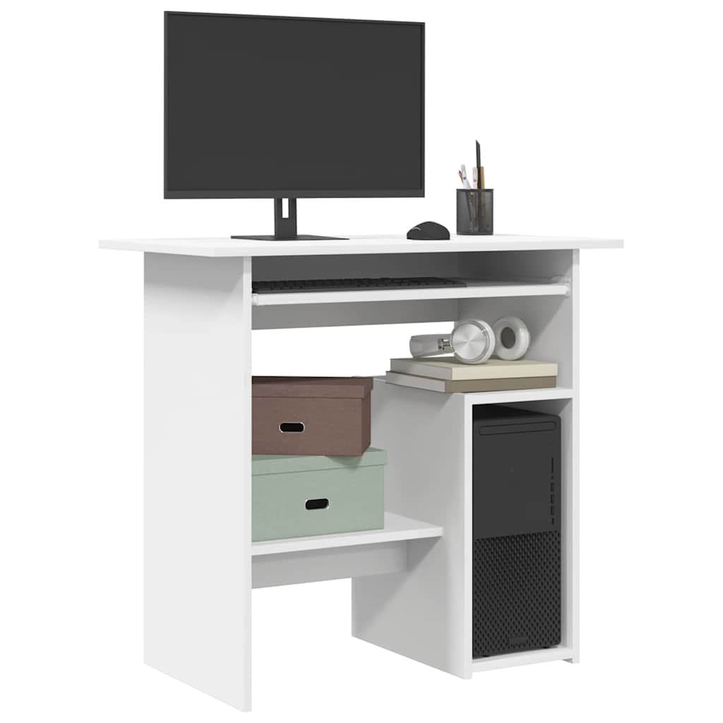 Scrivania Bianca 80x45x74 Cm In Legno Multistrato - Image 4