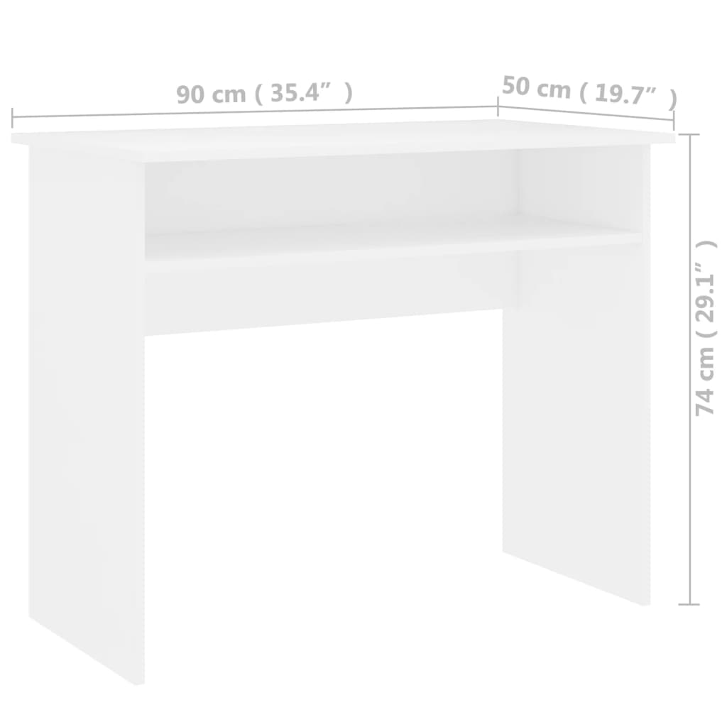 Scrivania Bianca 90x50x74 Cm In Legno Multistrato - Image 4