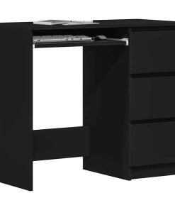 Scrivania Nera 90x45x76 Cm In Legno Multistrato