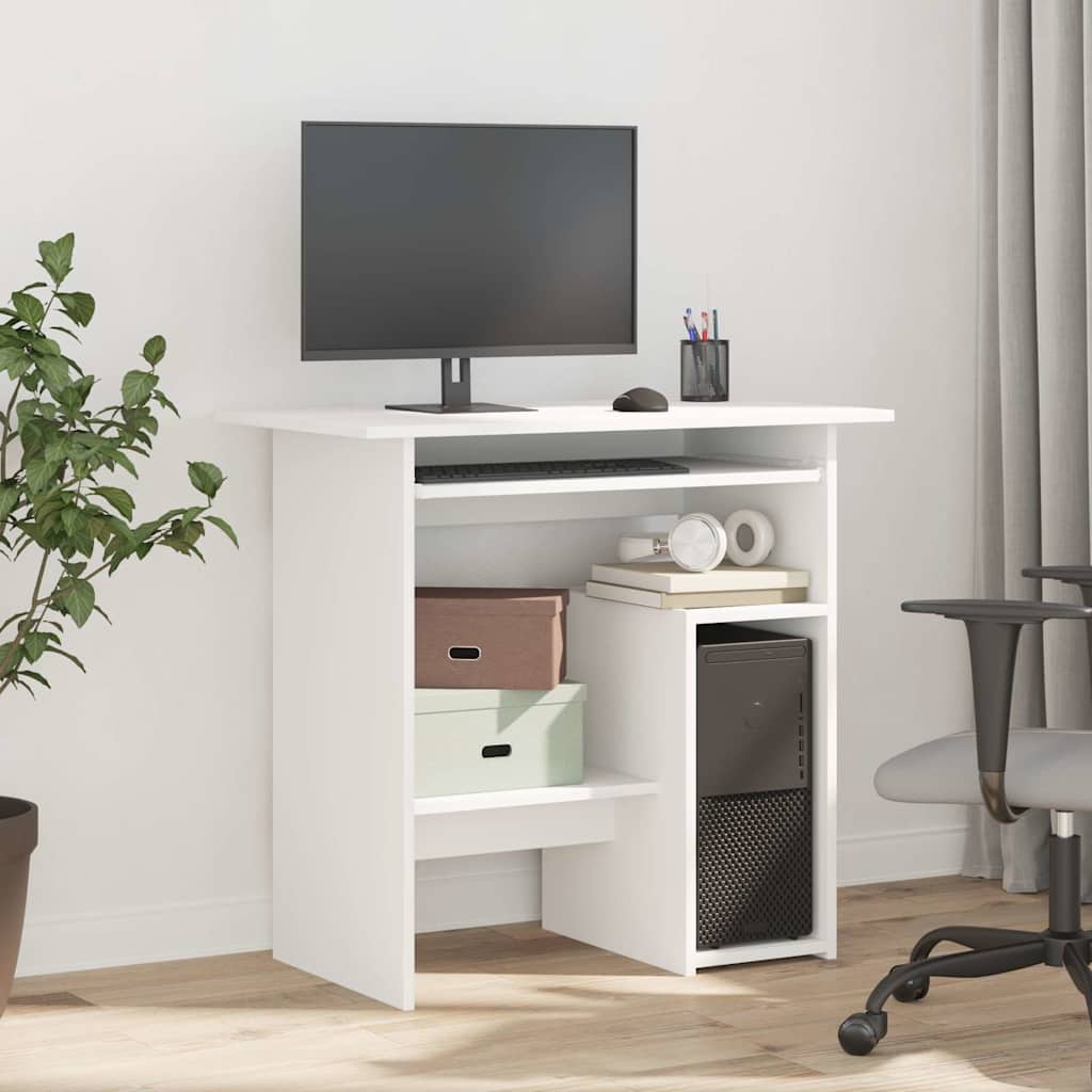 Scrivania Bianca 80x45x74 Cm In Legno Multistrato - Image 6