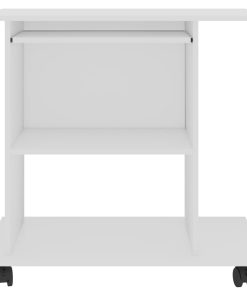 Scrivania Ad Angolo Bianca 80x50x75 Cm In Legno Multistrato