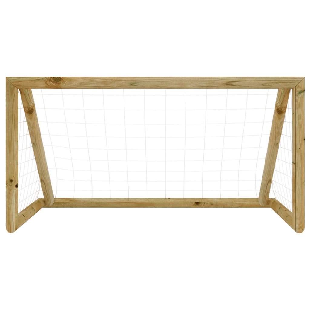 Porta Da Calcio Con Rete 160x80x100 Cm Legno Di Pino Impregnato