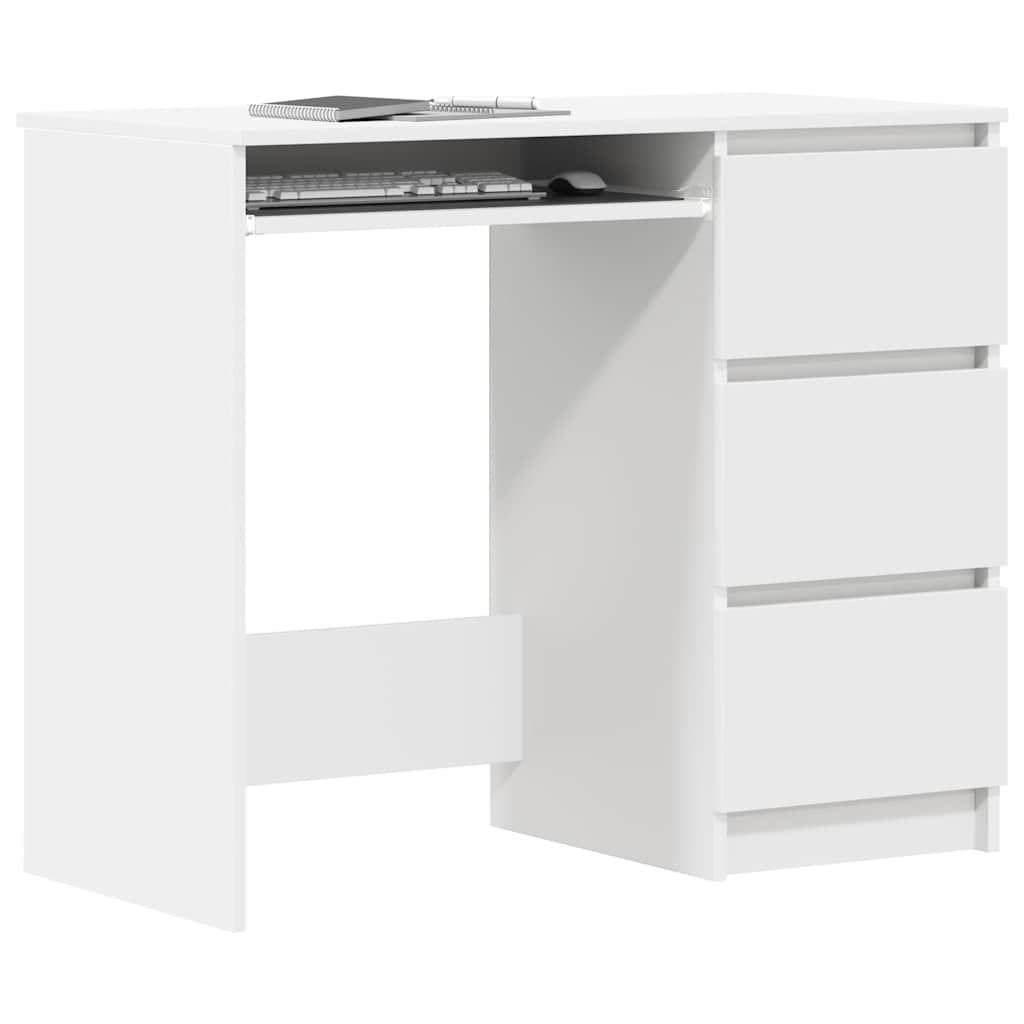 Scrivania Bianca 90x45x76 Cm In Legno Multistrato - Image 5