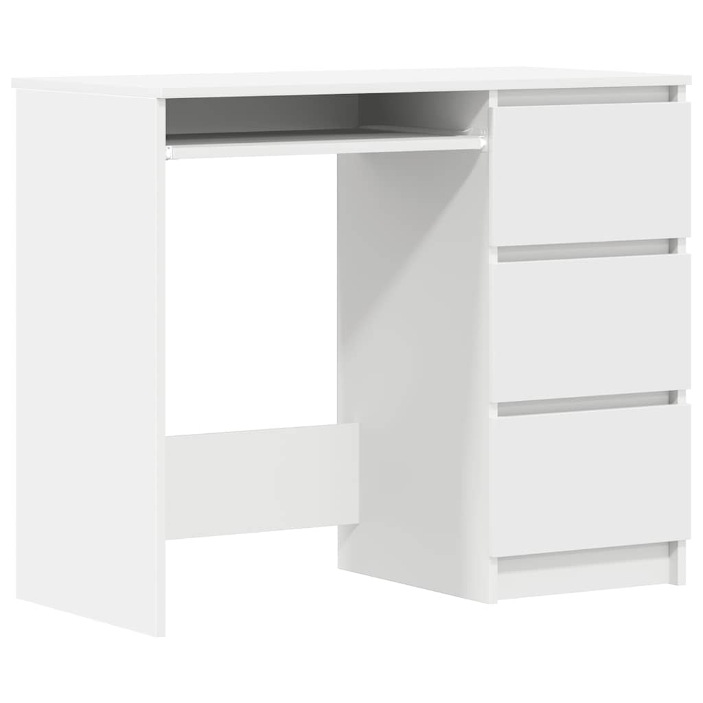 Scrivania Bianca 90x45x76 Cm In Legno Multistrato - Image 4