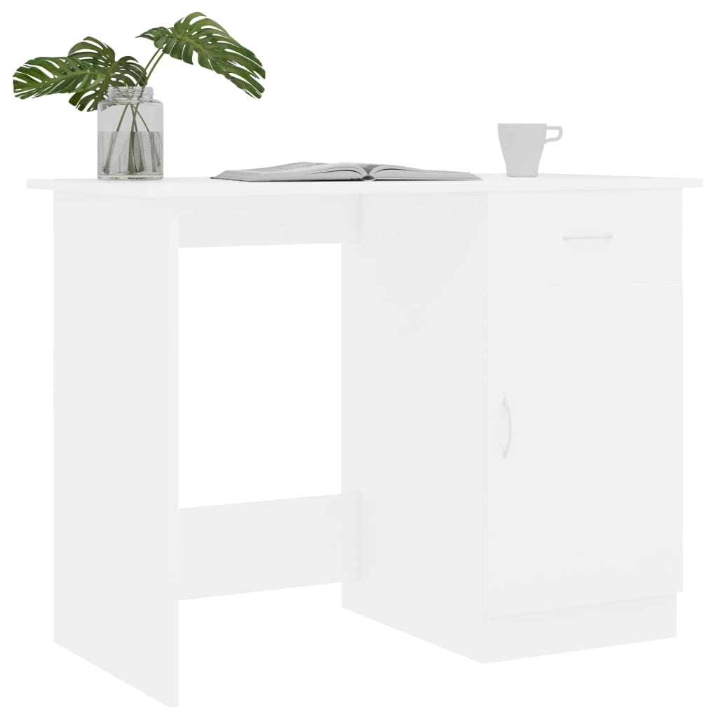 Scrivania Bianca 100x50x76 Cm In Legno Multistrato - Image 5
