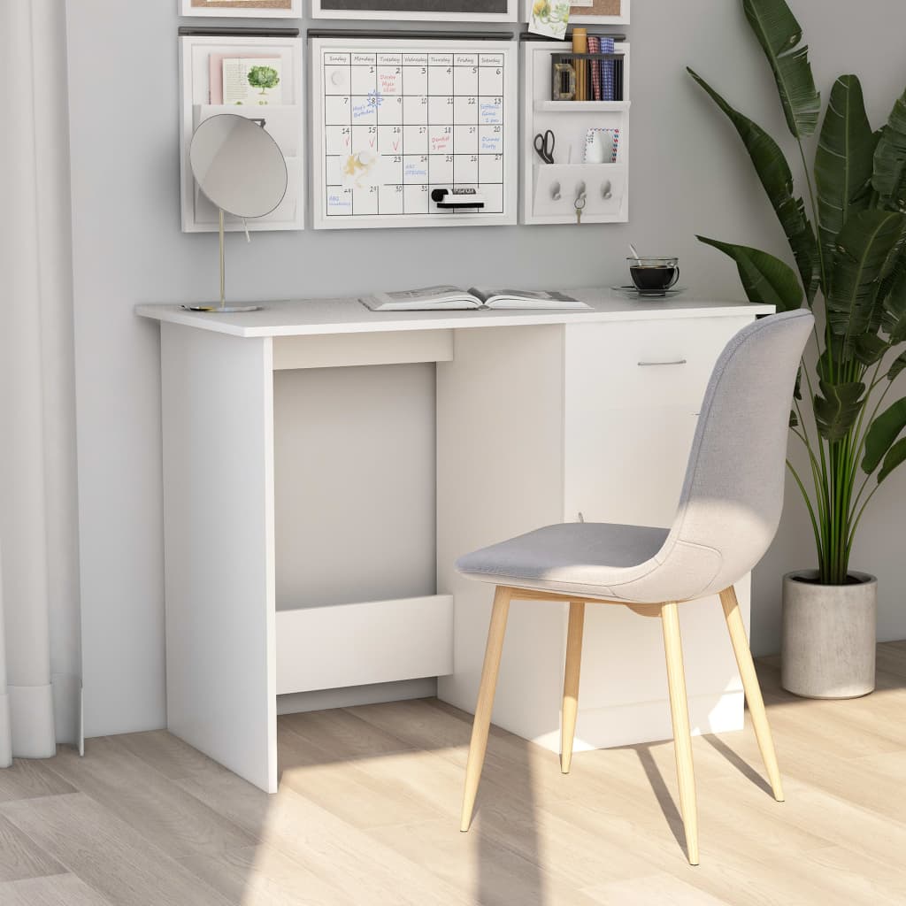 Scrivania Bianca 100x50x76 Cm In Legno Multistrato - Image 3