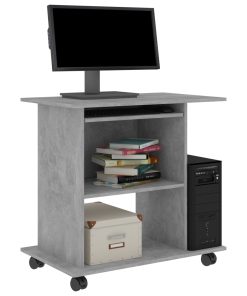 Scrivania Computer Grigio Cemento 80x50x75 Cm Legno Multistrato