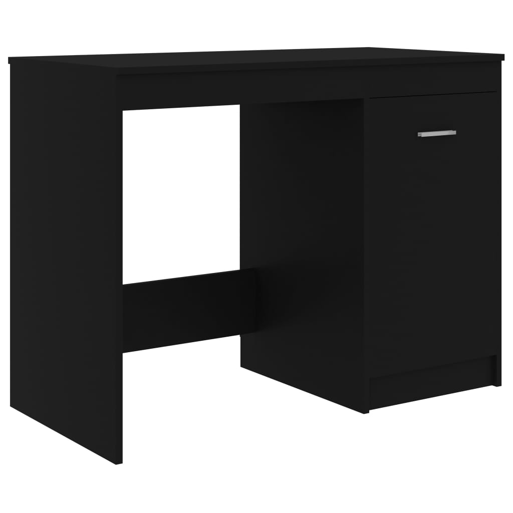 Scrivania Nera 100x50x76 Cm In Legno Multistrato