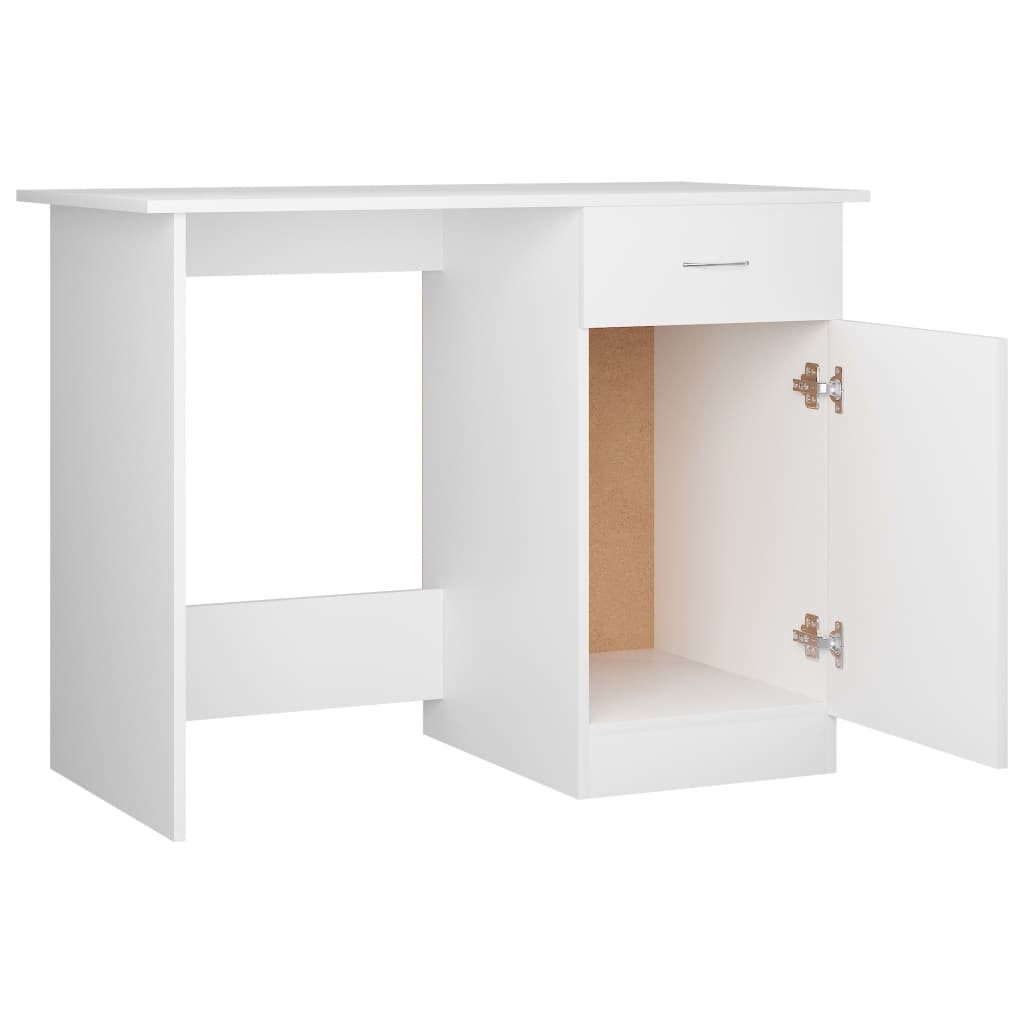 Scrivania Bianca 100x50x76 Cm In Legno Multistrato - Image 2