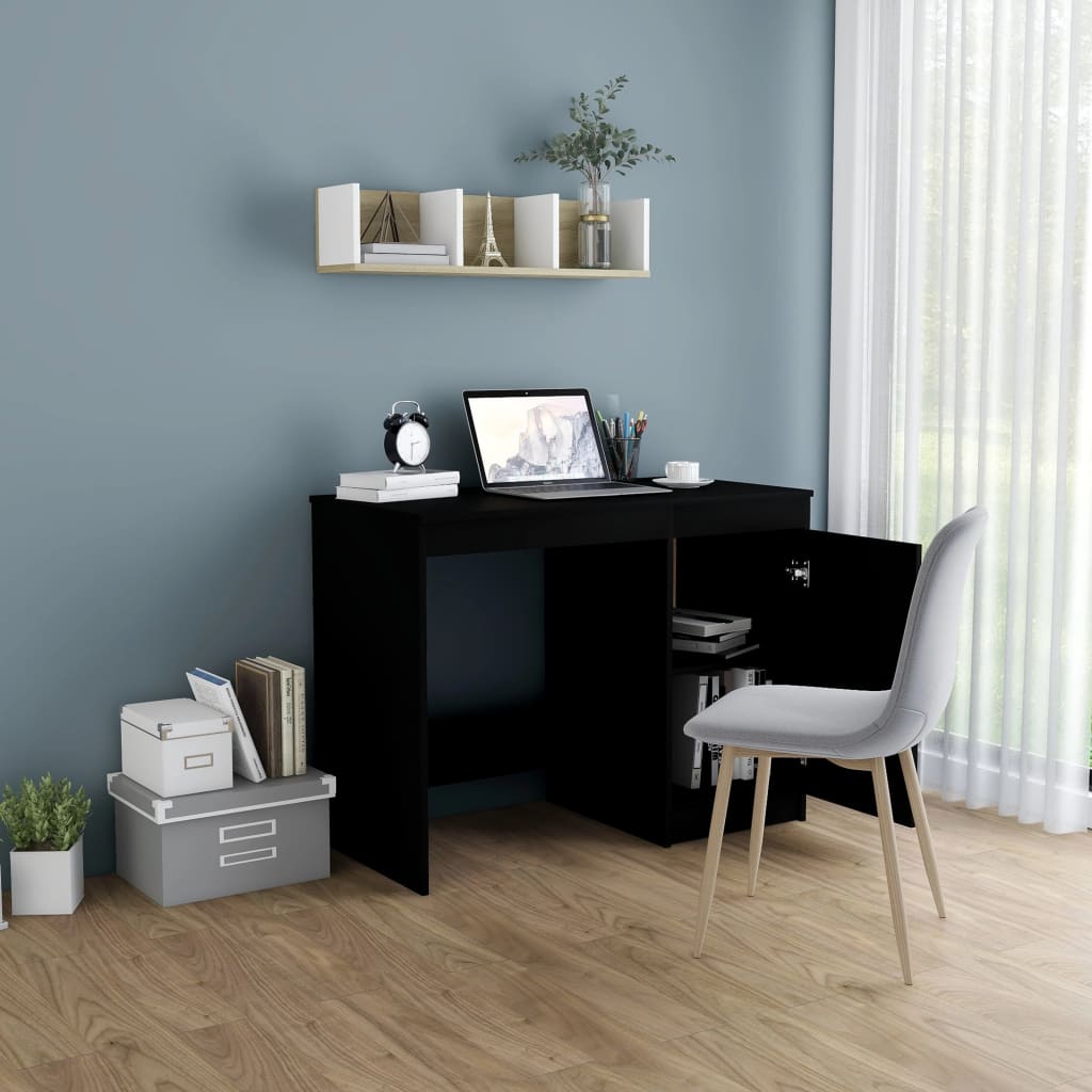 Scrivania Nera 100x50x76 Cm In Legno Multistrato - Image 5