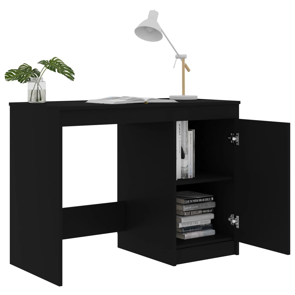 Scrivania Nera 100x50x76 Cm In Legno Multistrato - Image 3