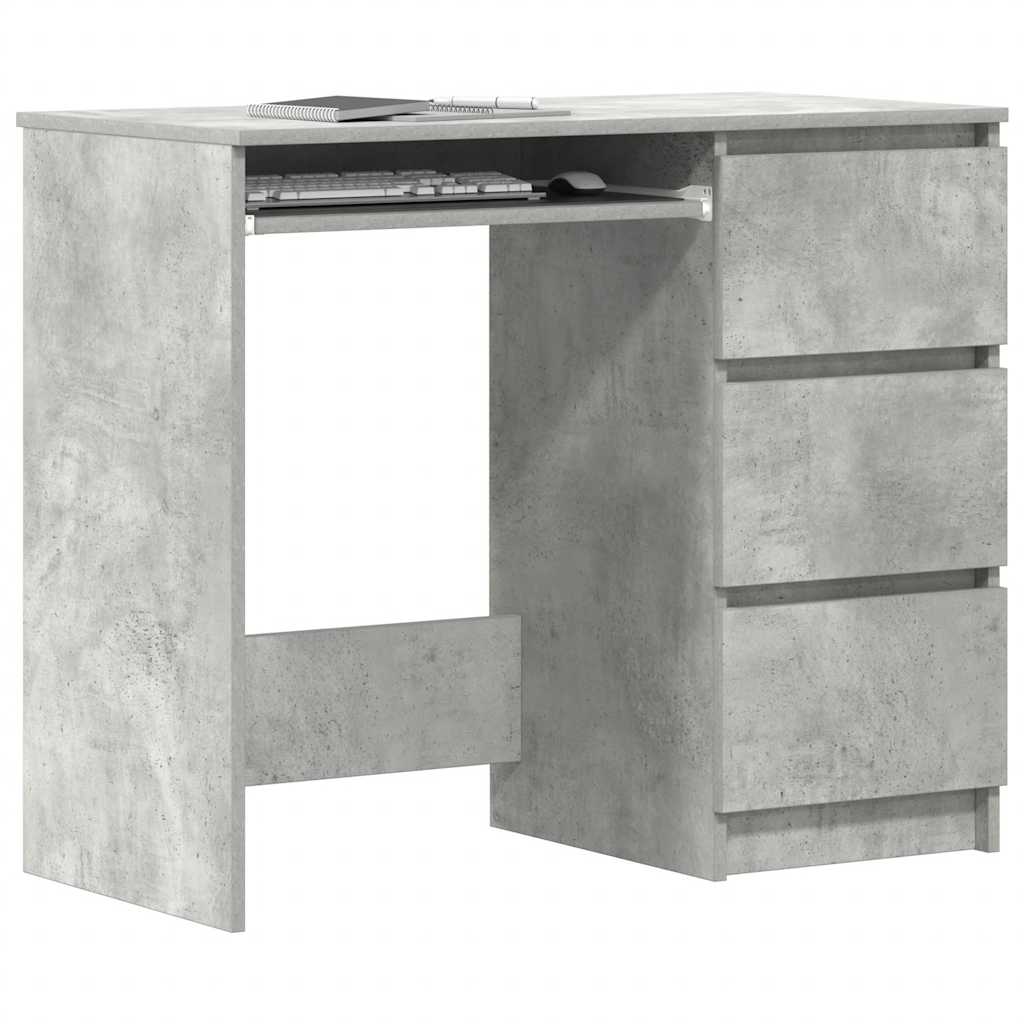 Scrivania Grigio Cemento 90x45x76 Cm In Legno Multistrato - Image 2