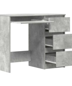 Scrivania Grigio Cemento 90x45x76 Cm In Legno Multistrato