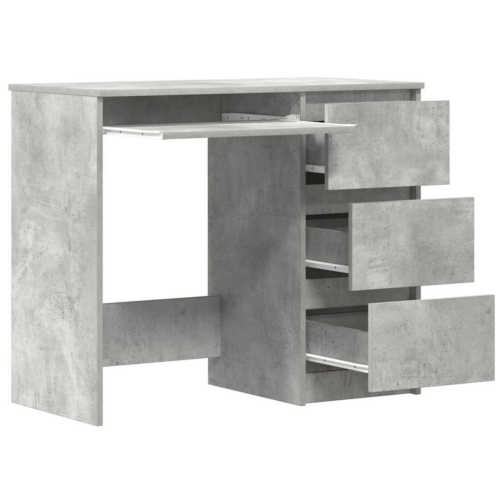 Scrivania Grigio Cemento 90x45x76 Cm In Legno Multistrato