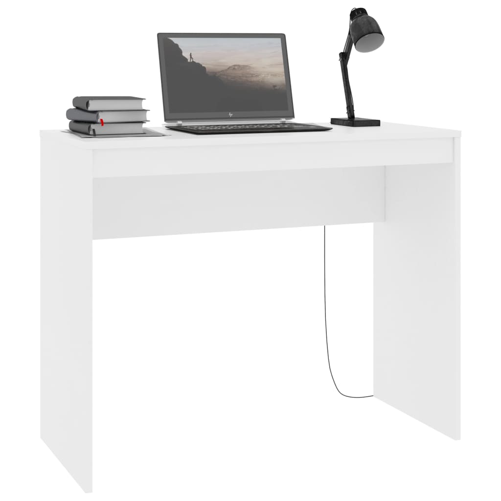 Scrivania Bianca 90x40x72 Cm In Legno Multistrato - Image 5