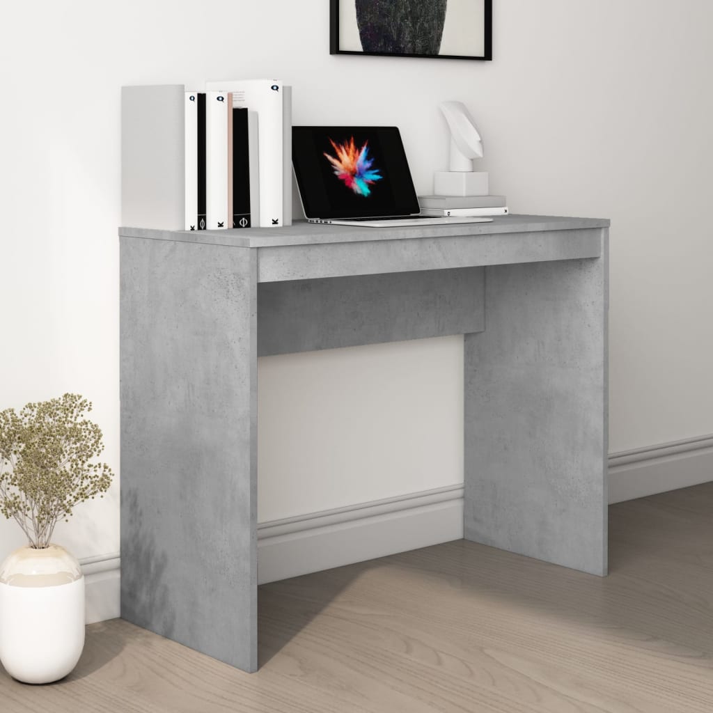 Scrivania Grigio Cemento 90x40x72 Cm In Legno Multistrato - Image 5