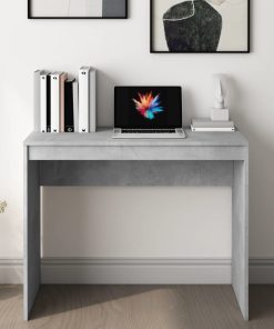 Scrivania Grigio Cemento 90x40x72 Cm In Legno Multistrato