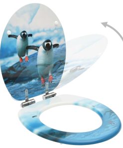 Copriwater 2 Pz Con Chiusura Ammortizzata In Mdf Pinguino