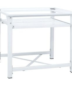 Supporto Lavatrice E Asciugatrice Con Mensola Estraibile Bianco