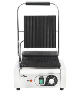 Griglia Per Panini Scanalata In Acciaio Inox 1800w 31x30,5x20cm