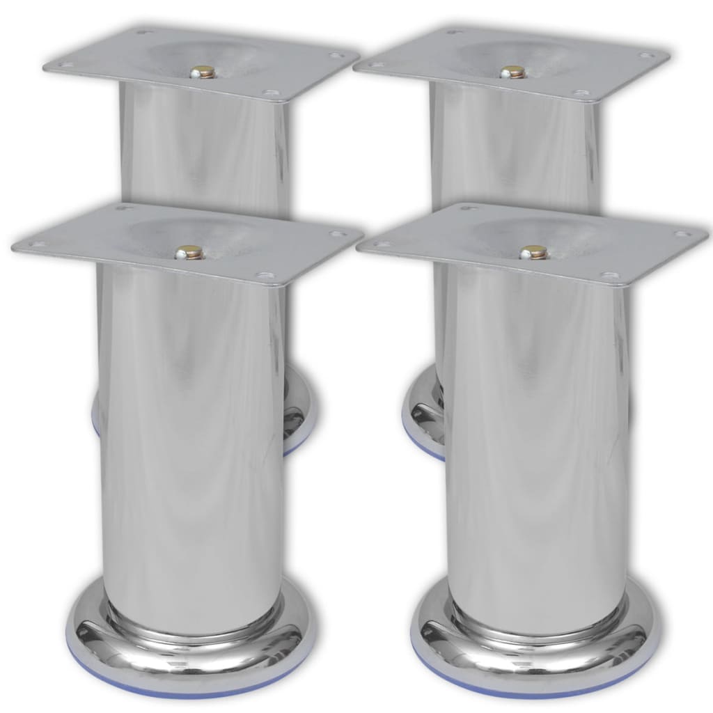 Set 4 Gambe Rotonde Per Sofa Cromate 120 mm - Image 2