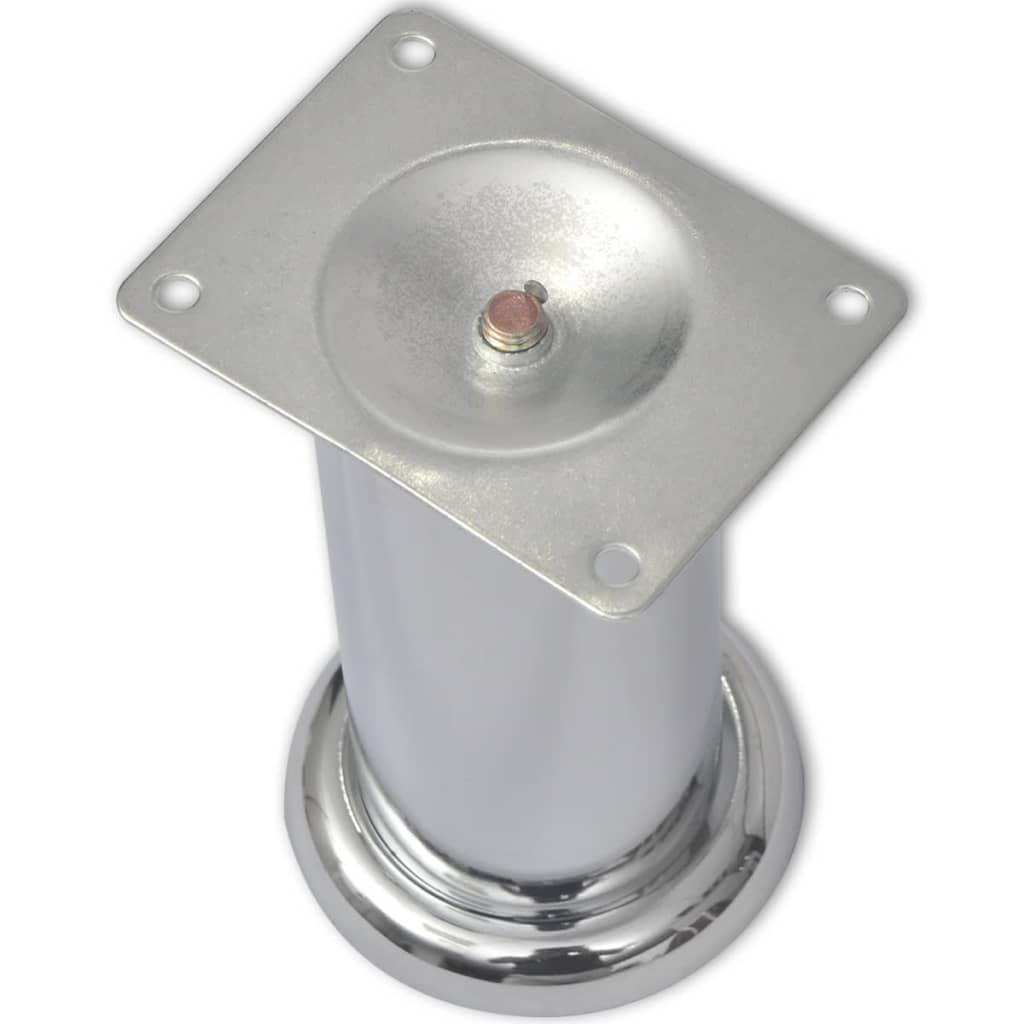 Set 4 Gambe Rotonde Per Sofa Cromate 120 mm