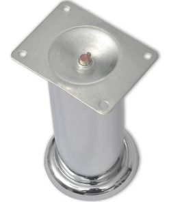 Set 4 Gambe Rotonde Per Sofa Cromate 180 mm
